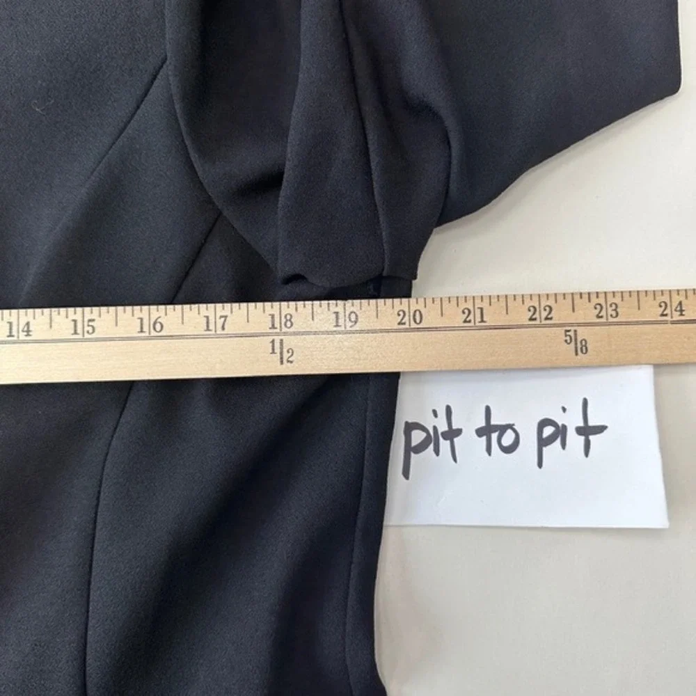 Vintage Virgo Petite‎ Black Blazer Business Career Gold Buttons Womens 14 Petite